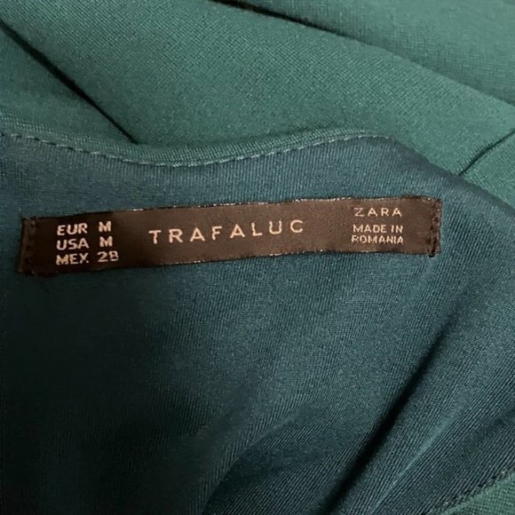 Zara Trafaluc Teal Bodycon Halter Neck Racerback Asymmetrical Mini Dress - Picture 7 of 7